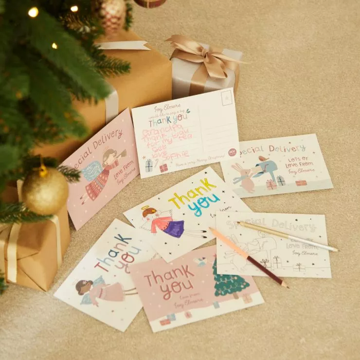 Personalised Pink Thank You Postcards (Pack of 12)