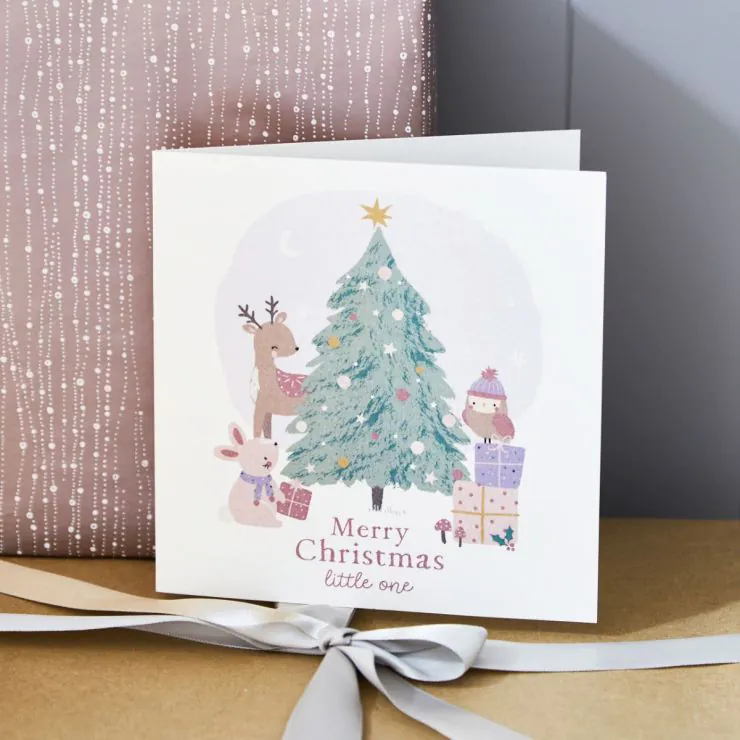 Pink Woodland Christmas Card