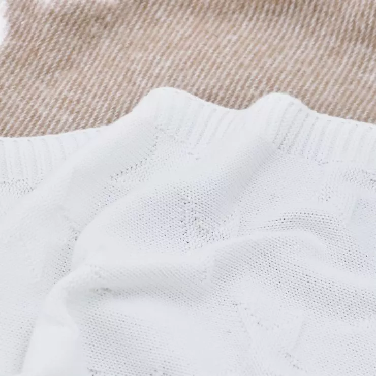 Personalised Ivory Star Jacquard Blanket
