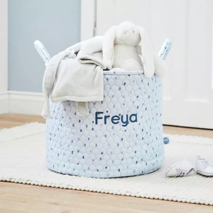 Personalised Large Blue Polka Dot Storage Bag