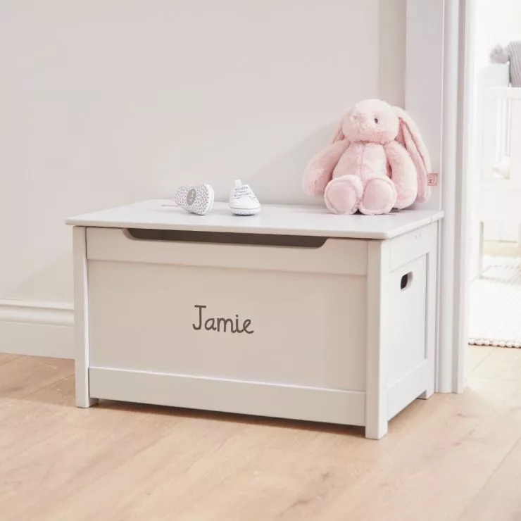 Personalised Grey Panelled Toy Box