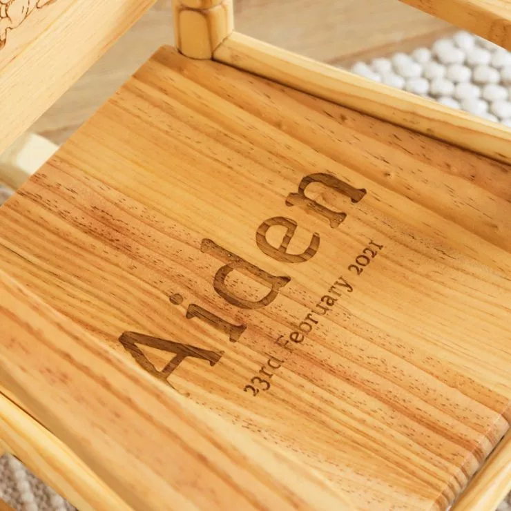 Personalised Peter Rabbit Design Wooden Rocking Chair
