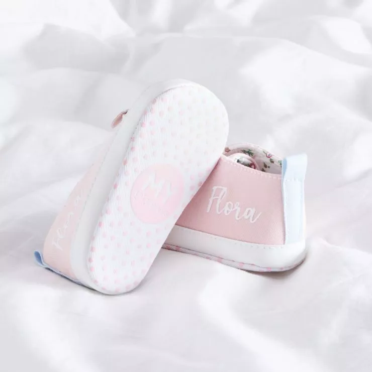 Personalised Pink Bunny High Top Trainers