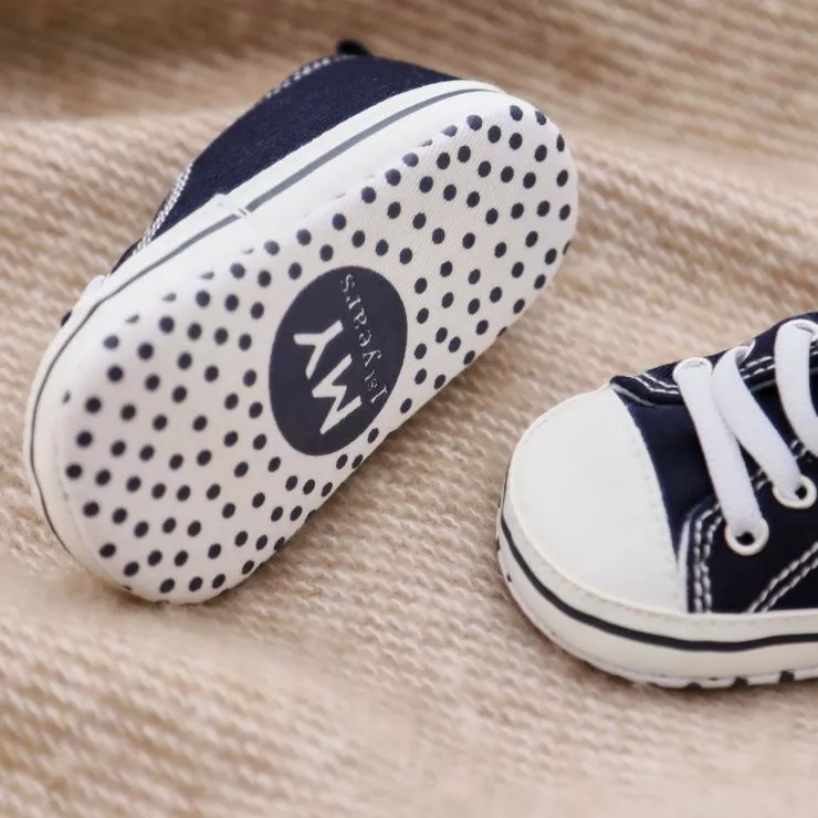 Personalised Navy Baby High Top Shoes