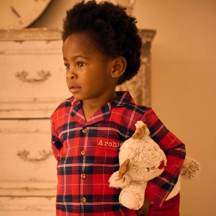 Personalised Traditional Red Checkered Pyjamas
