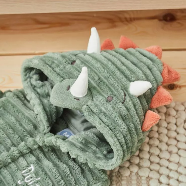 Personalised Dinosaur Ribbed Dressing Gown