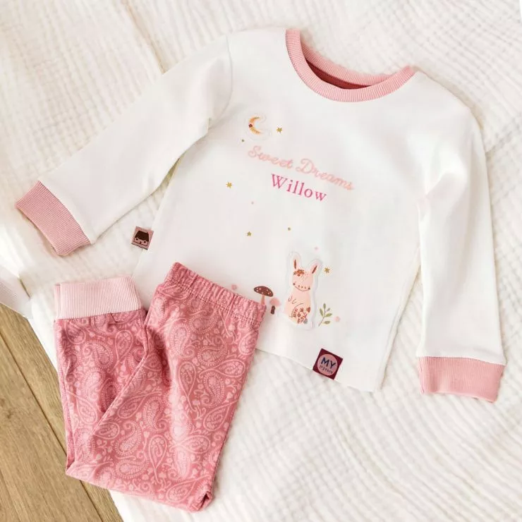 Personalised Pink Sweet Dreams Jersey Pyjamas