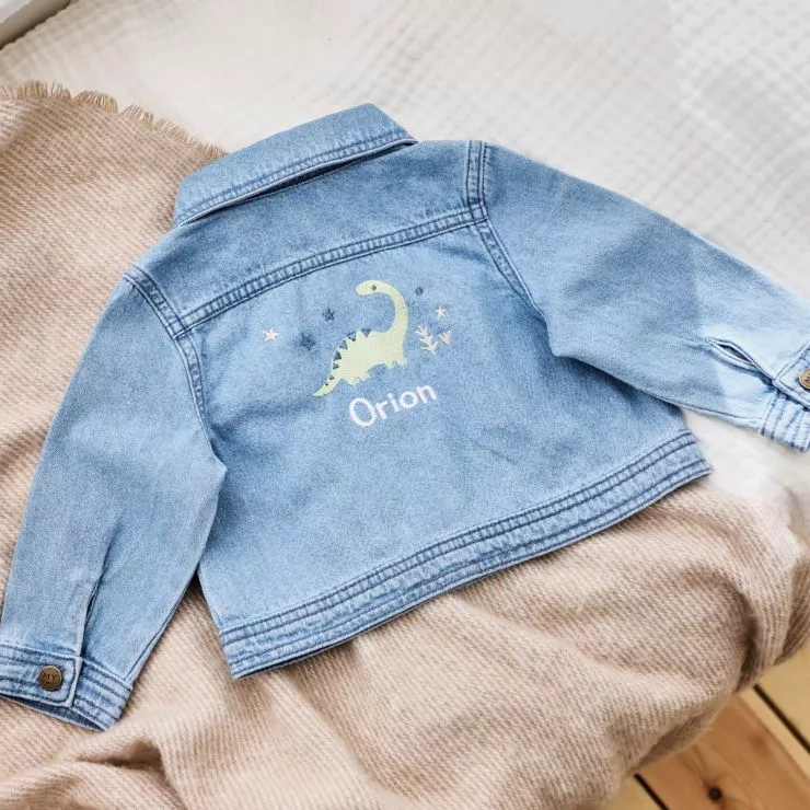 Personalised Dinosaur Design Children’s Denim Jacket