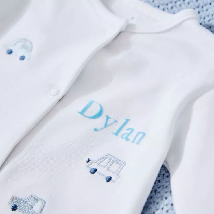 Personalised Transport Jersey Sleepsuit