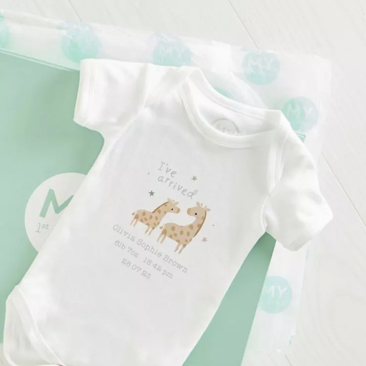Personalised New Arrival Giraffe Bodysuit