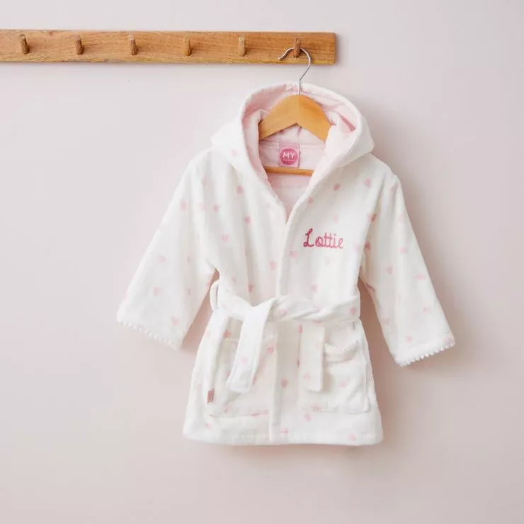 Personalised Heart Towelling Robe