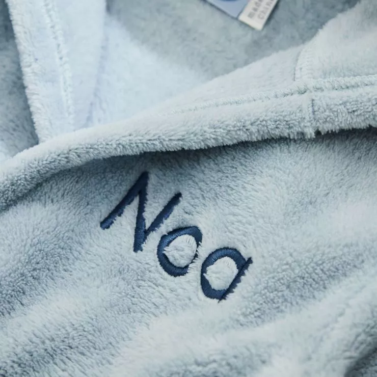 Personalised Blue Hooded Fleece Robe