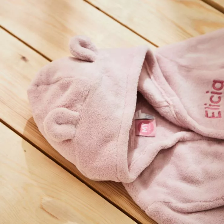 Personalised Pink Hooded Fleece Robe