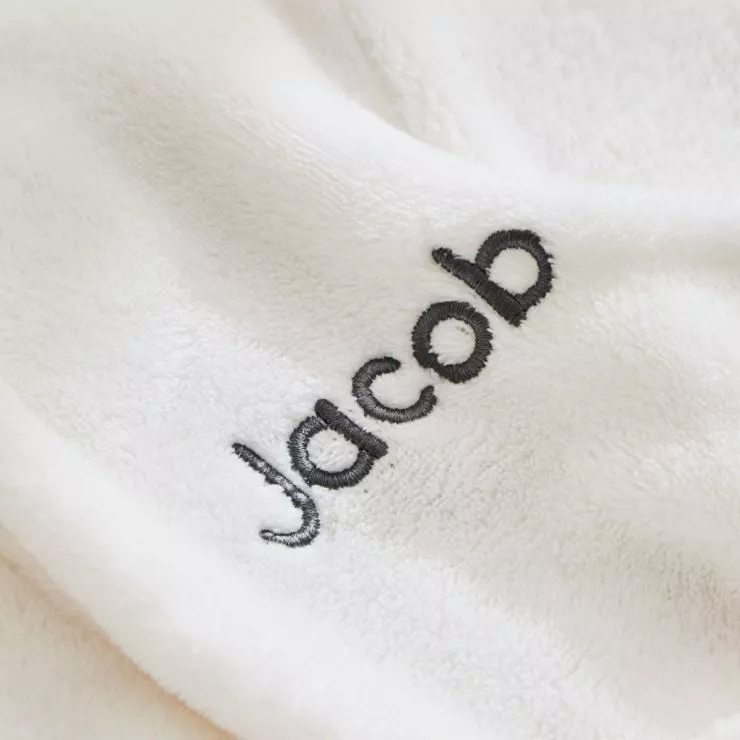 Personalised Ivory Hooded Fleece Robe