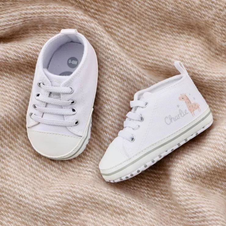 Personalised Giraffe Baby High Top Shoes