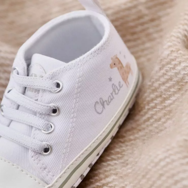 Personalised Giraffe Baby High Top Shoes