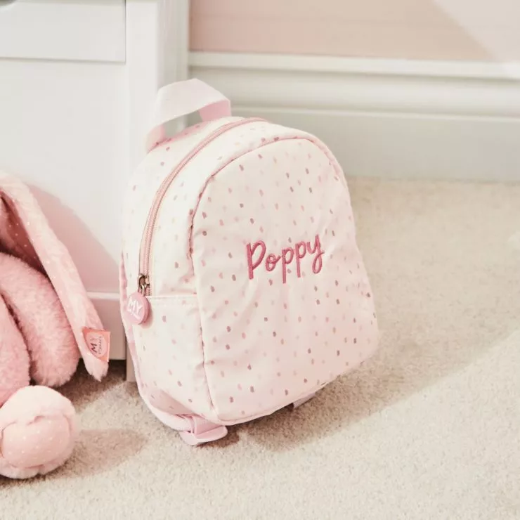 Personalised Pink Spot Tiny Backpack