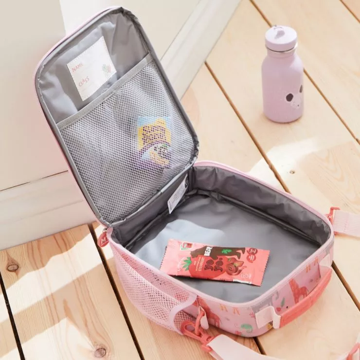 Personalised Pink Safari Print Lunch Bag