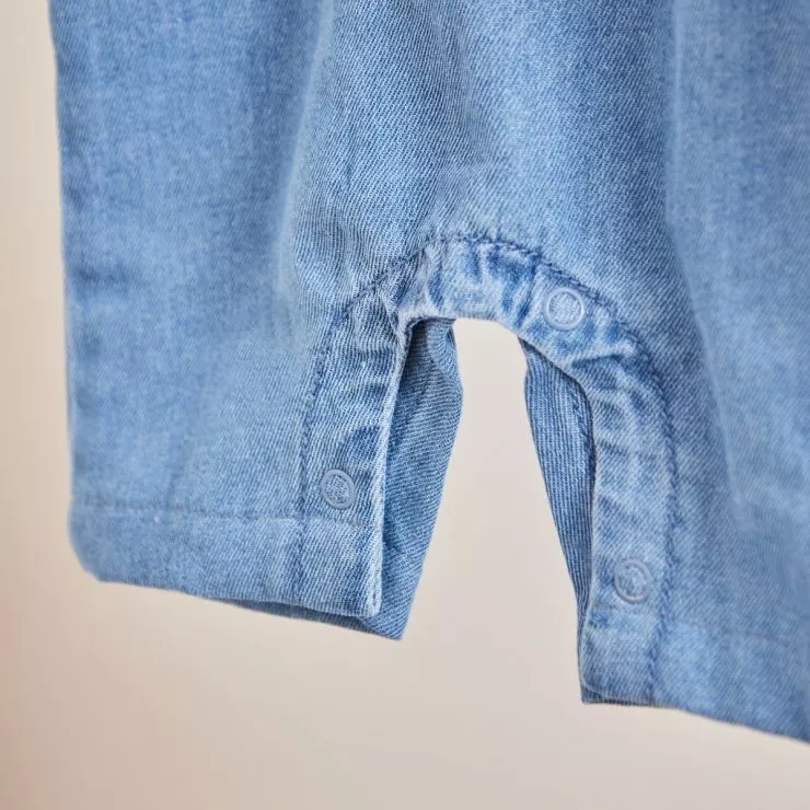Personalised Elephant Design Short Legged Denim Dungarees