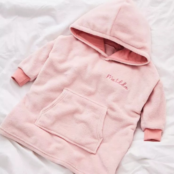 Personalised Pink Fleece Oversized Hoodie