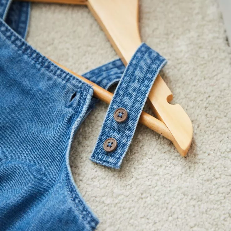 Personalised Bumblebee Design Short Legged Denim Dungarees