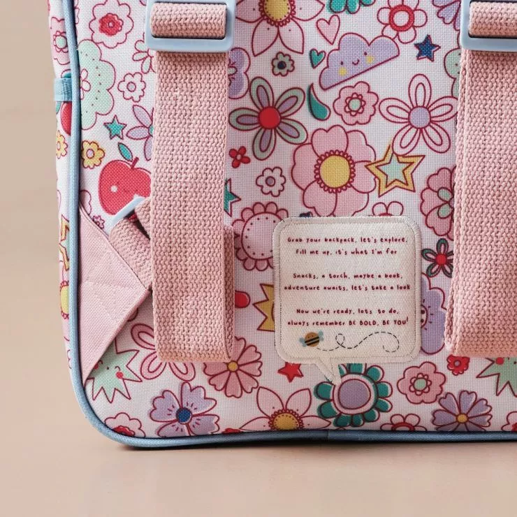 Personalised Just Bee Kids Retro Floral Backpack