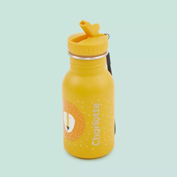Personalised Trixie Yellow Lion Water 350ml Bottle