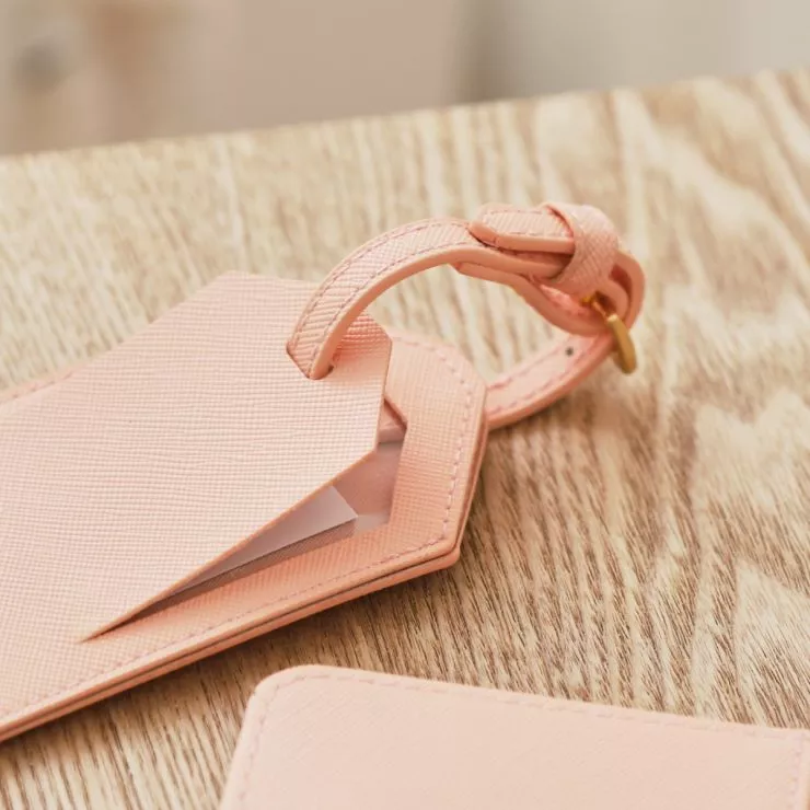 Personalised Pink Safari Baby Passport Holder & Luggage Tag Set