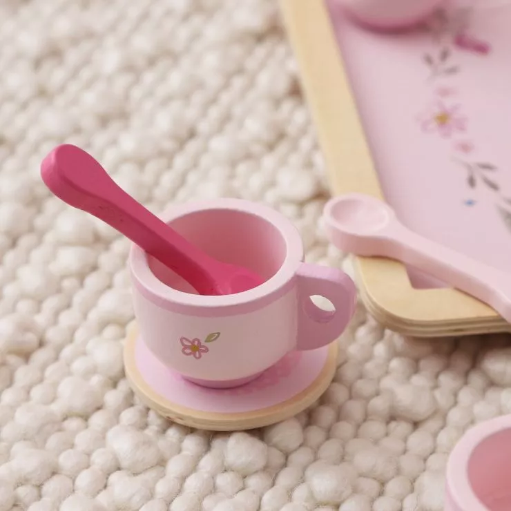 Personalised Pink Wooden Tea Set Toy FSC®
