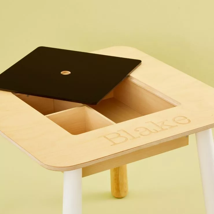 Personalised Children's Chalk Board Table Detail