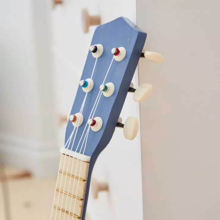 Personalised Blue Guitar Wooden Toy
