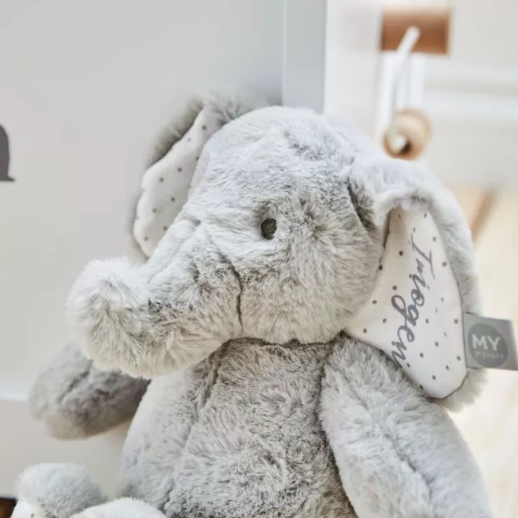 Personalised Light Grey Elephant Soft Toy