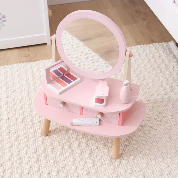 Personalised Pink Wooden Vanity Set