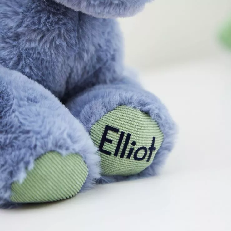 Personalised Blue and Green Dinosaur Soft Toy