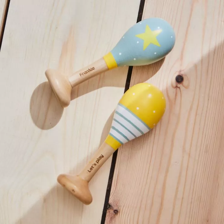 Personalised Pastel Wooden Maracas FSC®