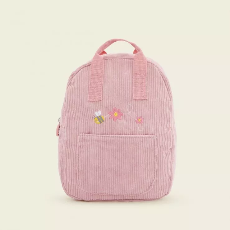 Personalised Pink Bumblebee Design Cord Mini Backpack
