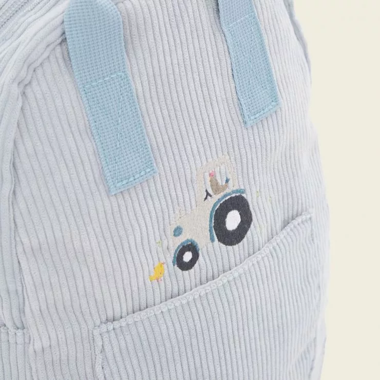 Personalised Blue Farmyard Design Cord Mini Backpack