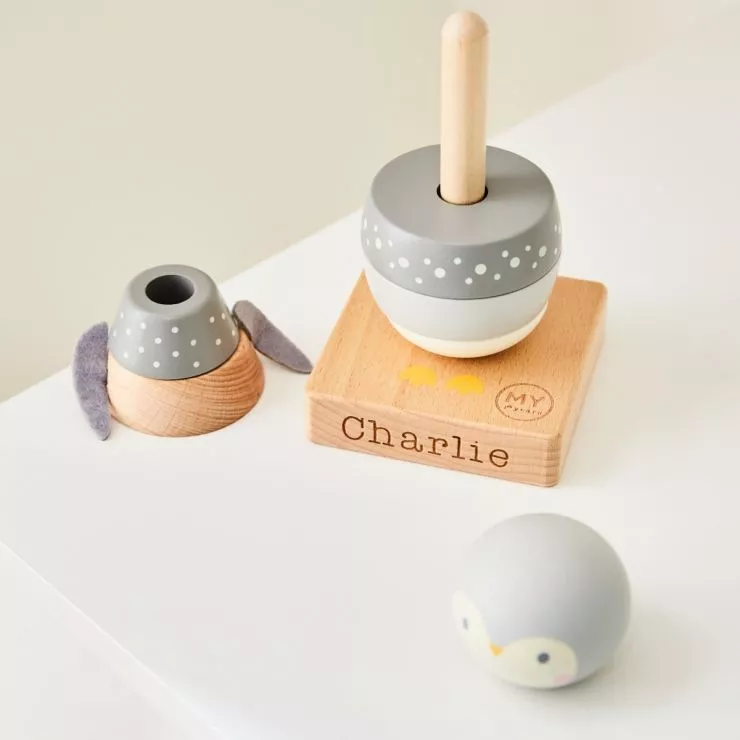 Personalised Penguin Stacker Toy FSC®