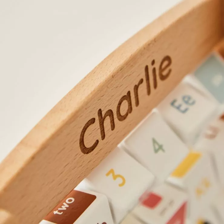 Personalised Wooden Alphabet Abacus Toy FSC®