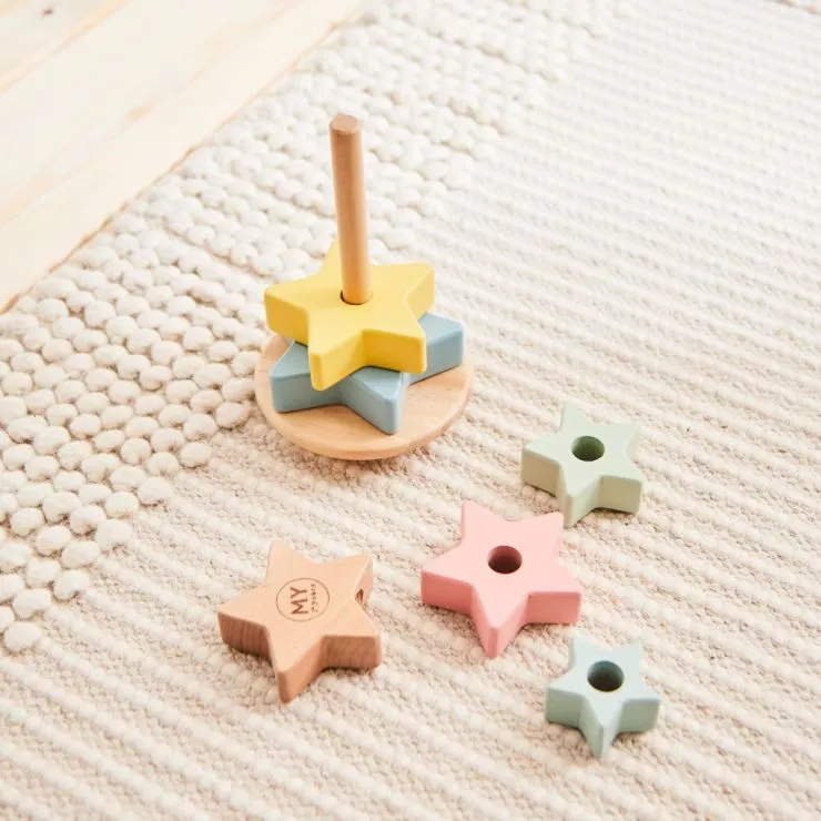 Personalised Wooden Star Stacker Toy