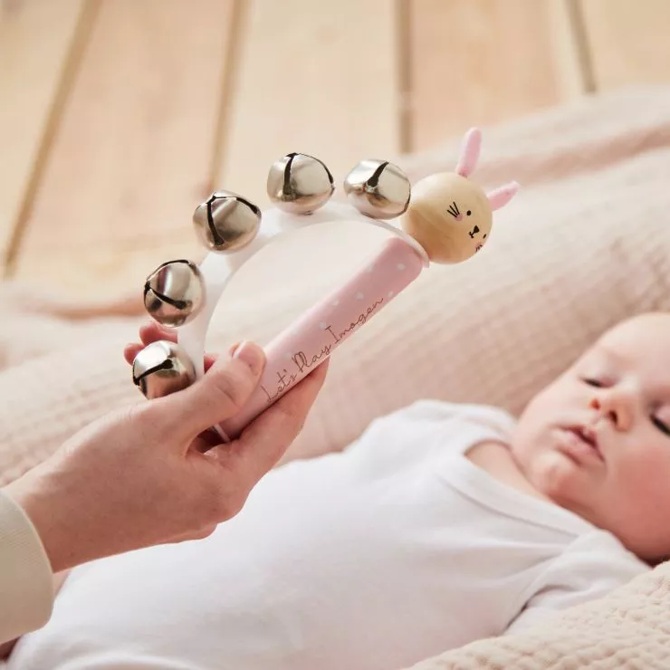 Personalised Wooden Bunny Handbell