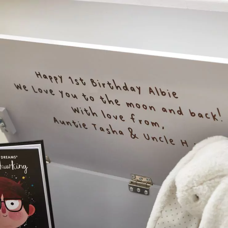 Personalised Large Grey Space Toy Box