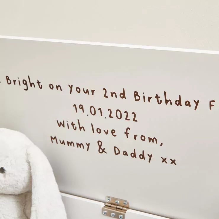Personalised Large White Star Toy Box