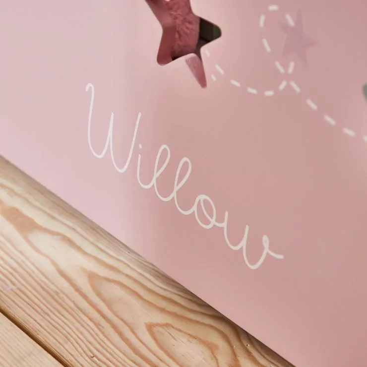 Personalised Large Pink Bee Toy Box