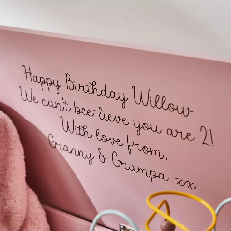Personalised Large Pink Bee Toy Box