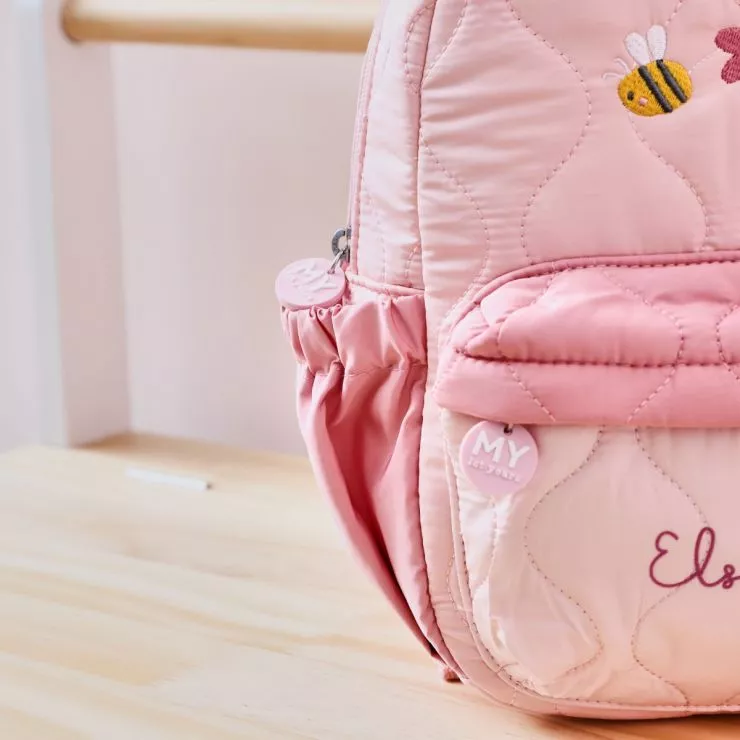 Personalised Bumblebee Quilted Medium Backpack