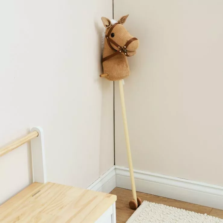 Personalised Brown Cord Hobby Horse