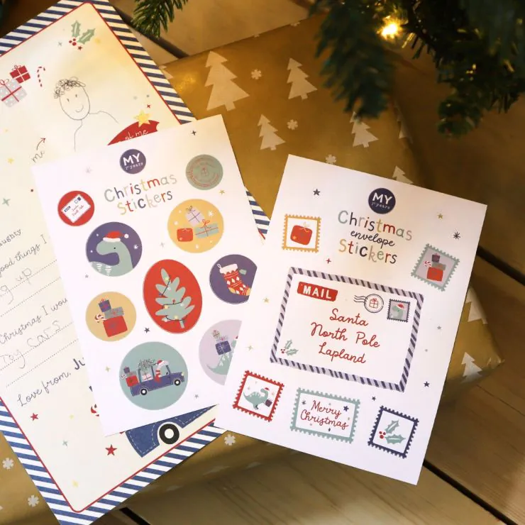 Personalised Dinosaur Stickers & Letter to Santa Pack