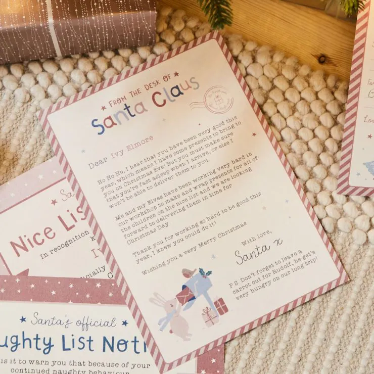Personalised Pink Stickers & Letter To Santa Pack