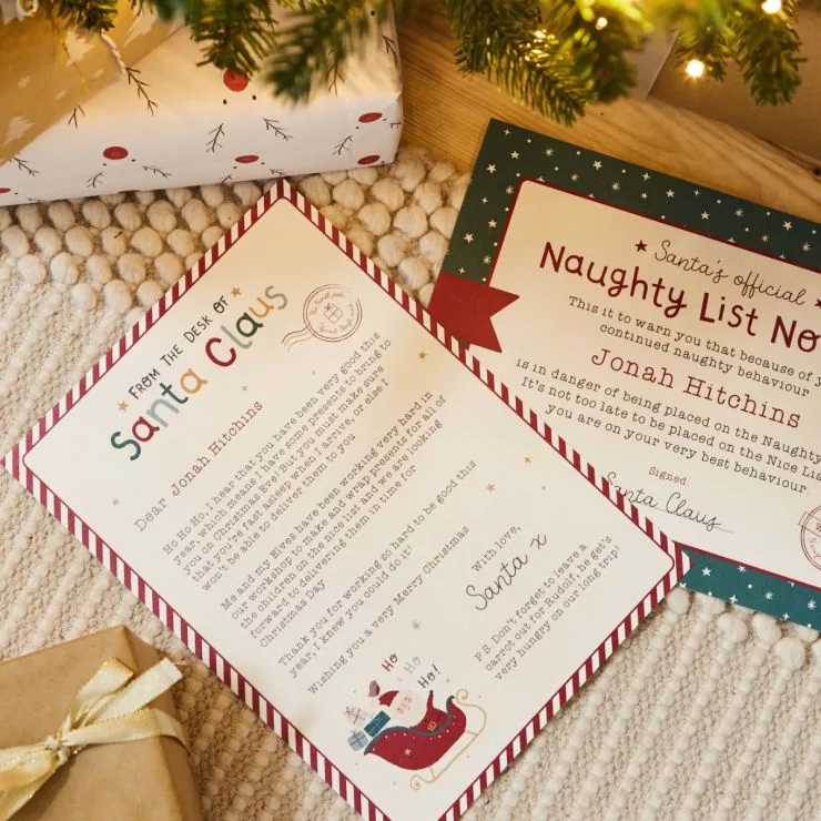 Personalised Red Stickers & Letter To Santa Pack